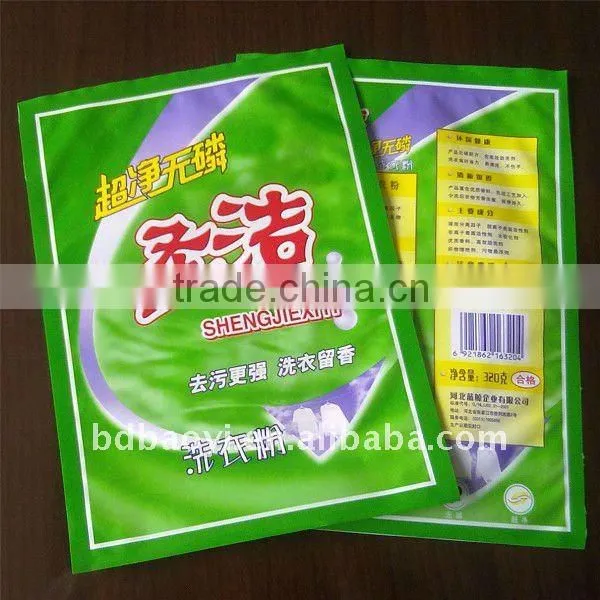 Plastic bags for washing powder packaging