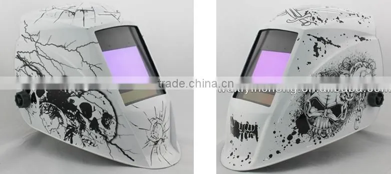 Skull decal welding helmet