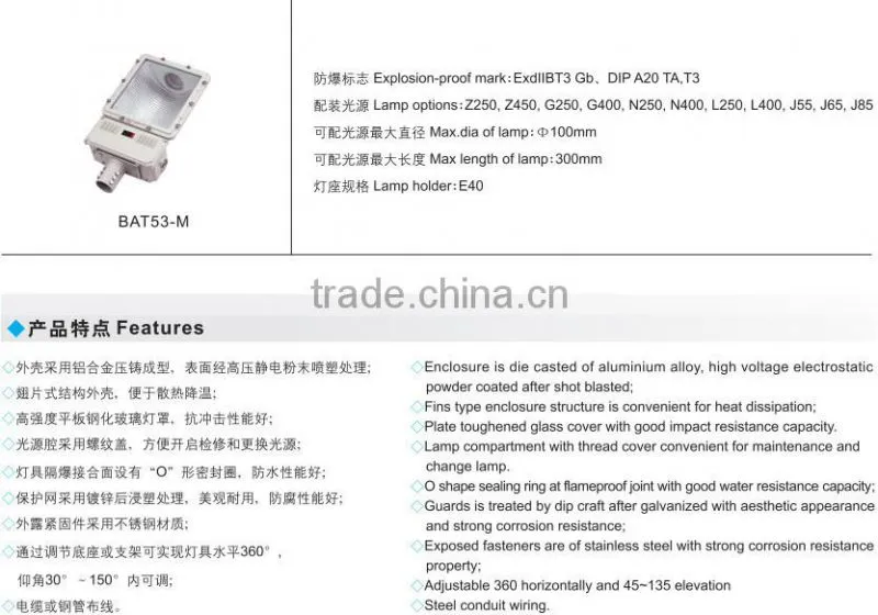 BAT53 Exd IIBT3 Explosion proof flood light