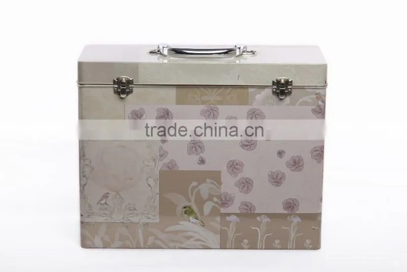 Tin Box with one handle and two lock tool Storage tin box packing tin box