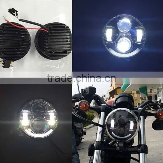 Waterproof ip67 30W 12v 24v Motorcycle 5.75'' Headlight lamp High Low Beam c-ree leds for H-arley D-avision