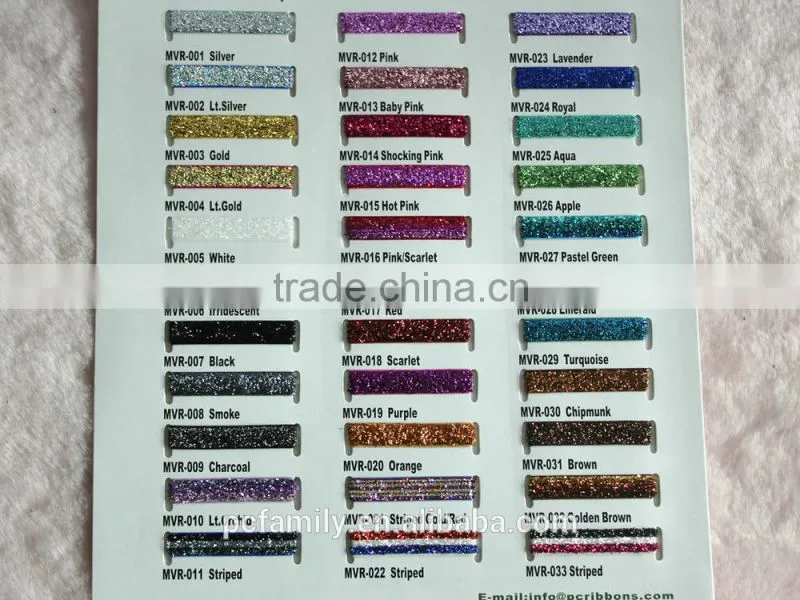High quality wholesale eco-friendly glitter metallic elastic ribbon