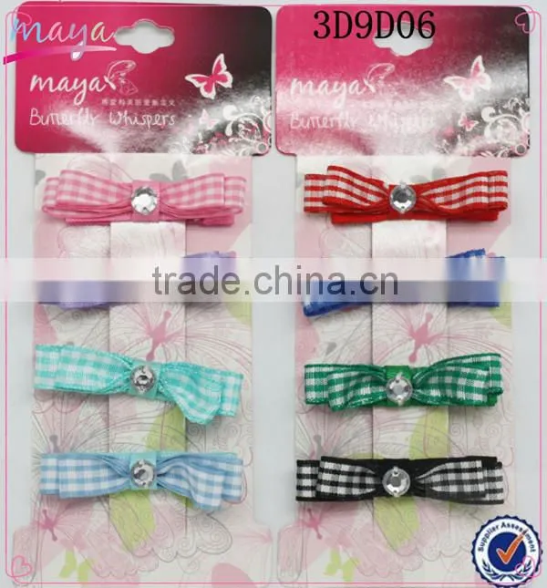Fashion Mini Plaid Fabric Hair Bows for Children