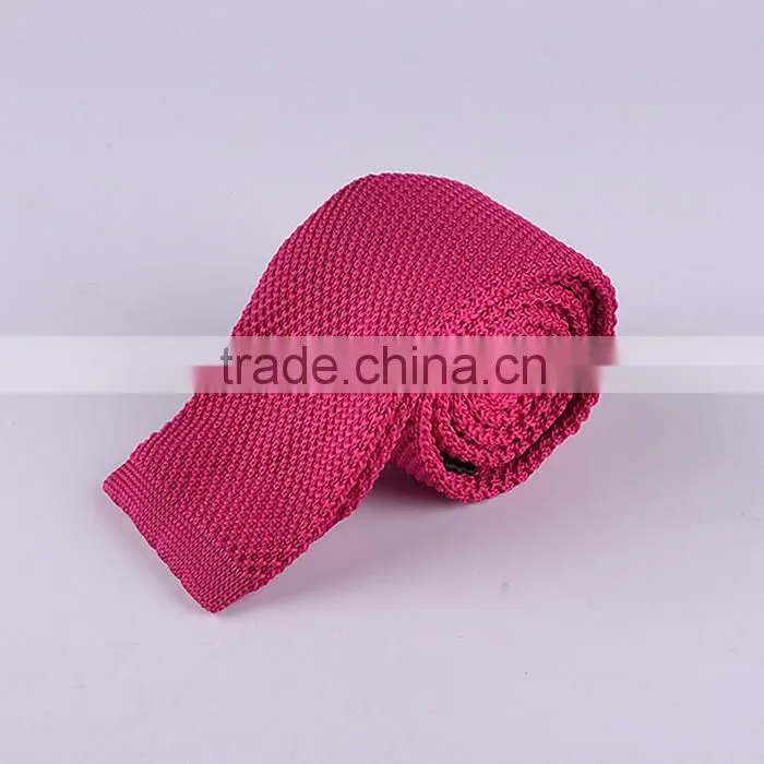 Fashion plain color cotton knitted necktie