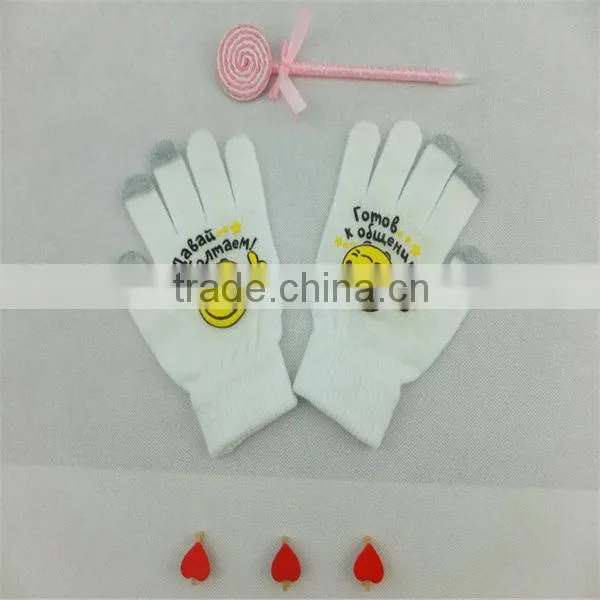 Jaquard acrylic winter touchscreen gloves for phone/ipad
