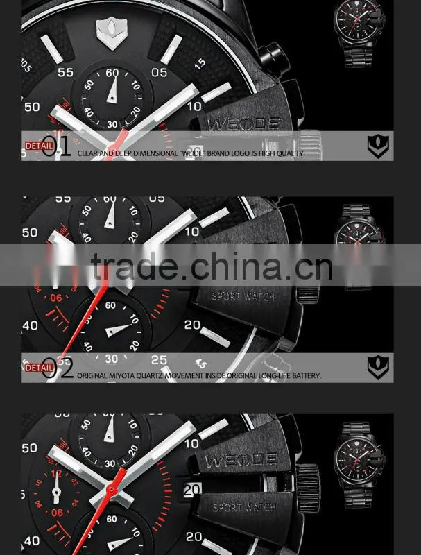 WEIDE Luxury Brand New promotional watch Sports Full Steel watches made in hong kong Military wrist Watches Quartz WG93003