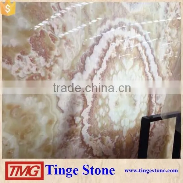 Elegant Bookmatch Red Dragon Onyx Marble Tile For Interior Decoration