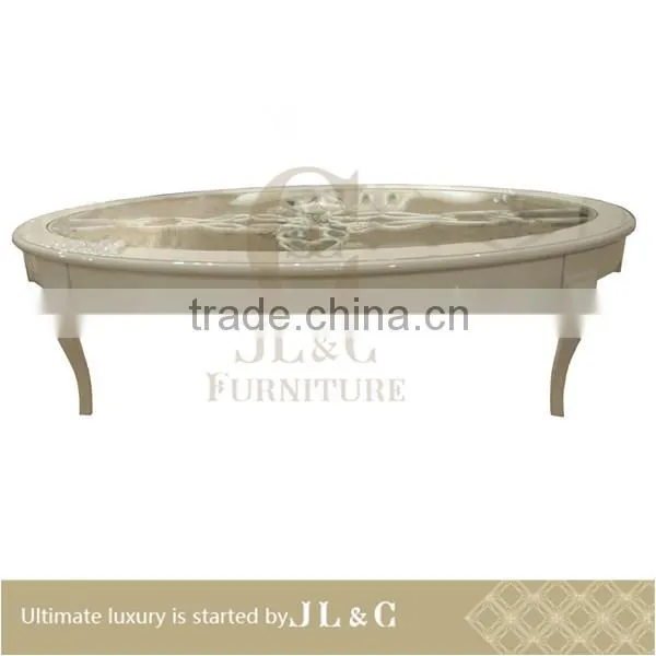 JT26-04 glass top coffee table with solid wood in living room from JL&C furniture lastest designs (China supplier)