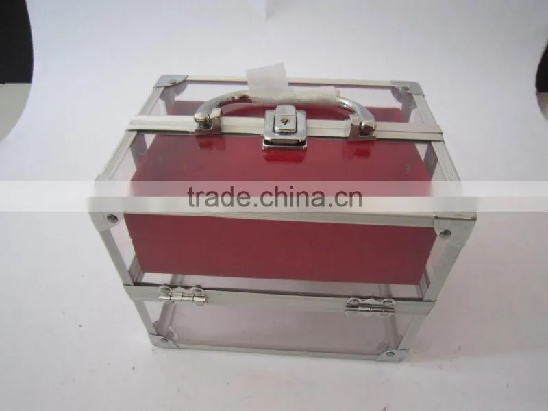 China promotion fashion craft smll aluminum makeup glass case
