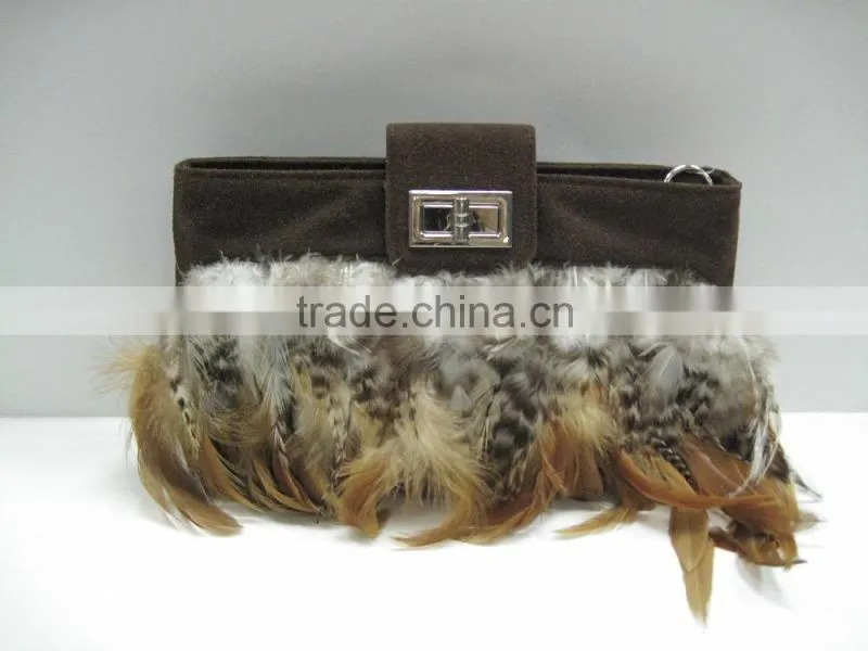Fur Encrusted evening clutch bag for winter