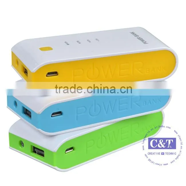 C&T 5600mAh Backup Charger Portable Power Bank Pack External Battery with Built-In Flashlight for cell phone