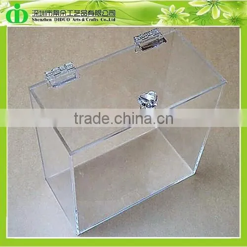 DDX-0198 Trade Assurance Clear Acrylic Tin Box With Hinged Lid