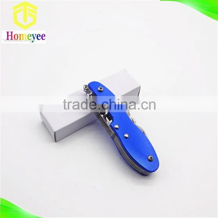 14 in 1outdoor multi folding purpose knife with aluminum handle in peanuthull shape