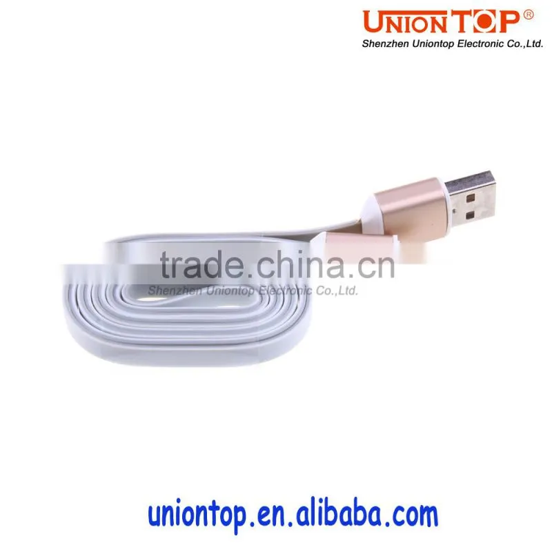 wholesale colorful flat led micro usb data cable for android and smart phone