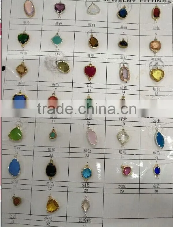 Water Drop Teardrop Shaped Pendant Earrings Teardrop Earrings with Colored Crystal Glass