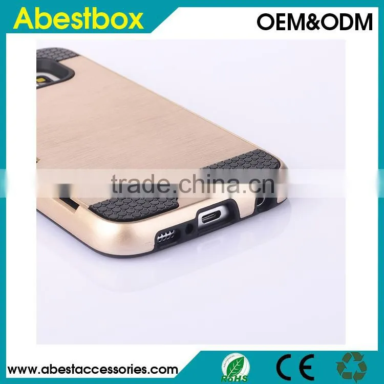 Brushed TPU+PC combo cover cases with card slot for Samsung Galaxy S6 G9200,Mobile phone hard case for S6