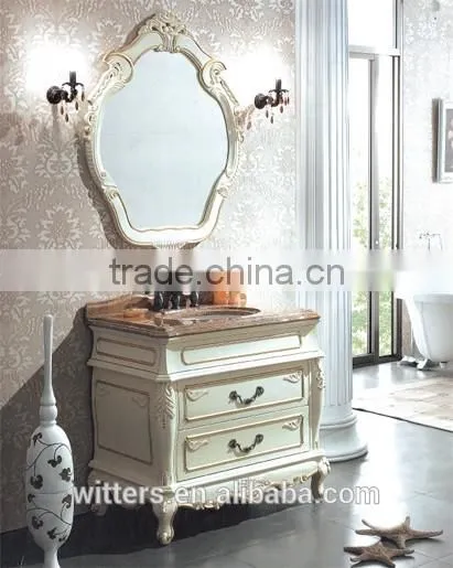 vanities with integrated bowls in cream white WTS329