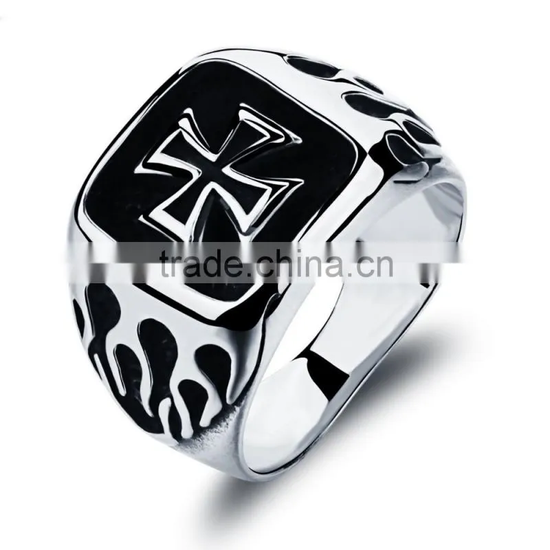Jingli Jewelry stainless steel cast cuban curb link mens rings (HF-010)