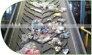 chevron patterned conveyor belt with V-shape