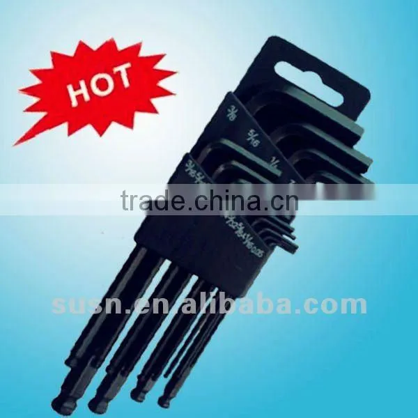 13 PCS Metric&Imperial Black Plating Ball Point Long Hex Key Wrench Set