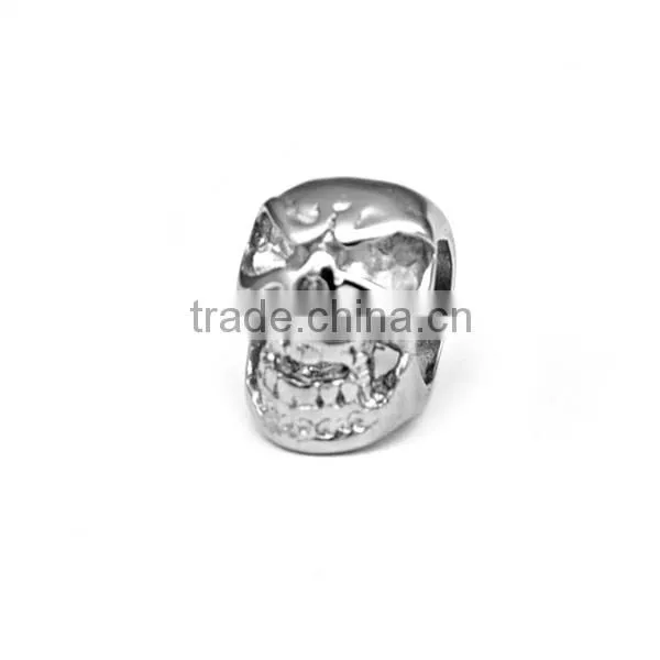 Fashion silver skull DIY jewelry accessories stainless steel beads for bracelet