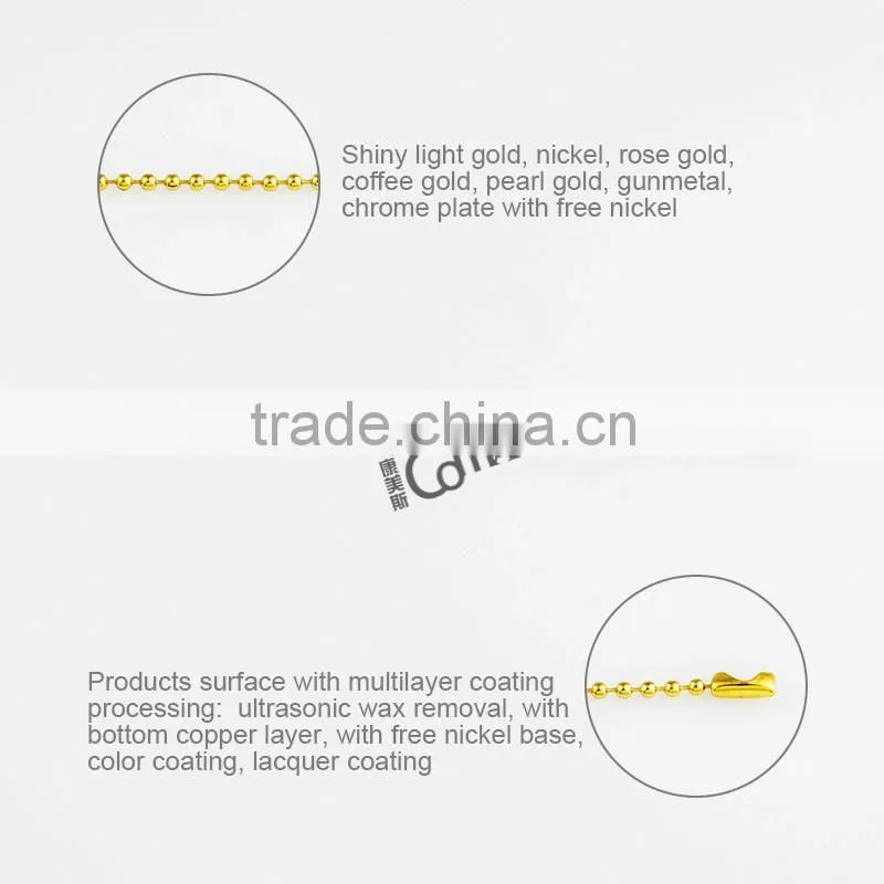 Decorative Iron Yellow Gold Metal Ball Bead Chain For Handbag