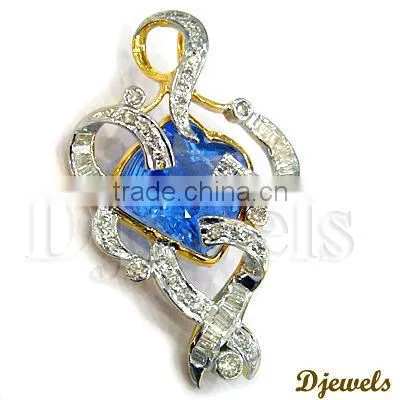 Diamond Gold Pendant set,Diamond Jewelry,Ladies Diamond Jewelry
