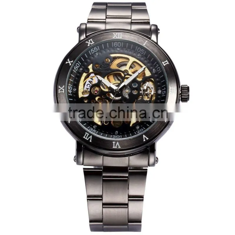 Luxury Full Steel Analog Auto Mechanical Wristwatch Men Automatic Watch