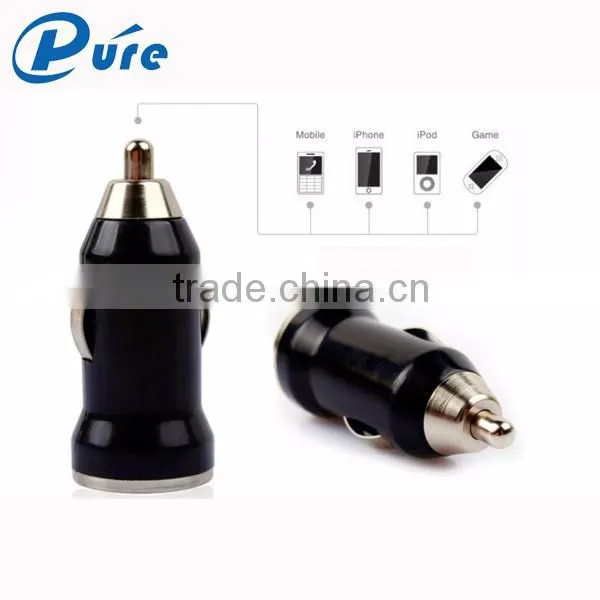 Wholesale Output 5V/1A ABS Shell Material Bullet 1 Port Smart USB Car Charger For Iphone6 and For Samsung