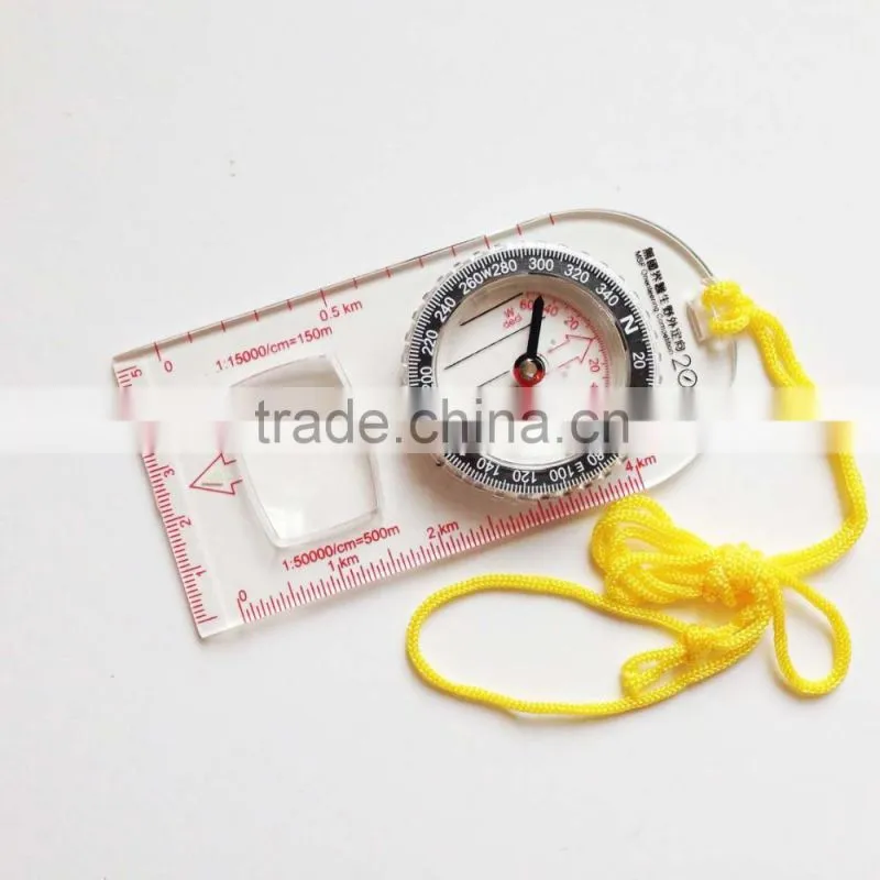 cheap metal drawing military qibla direction compass with scale ruler