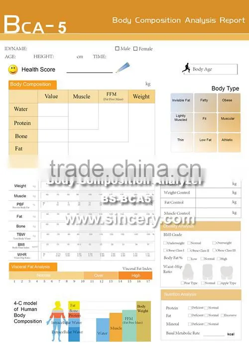 Professional body fat analysis machine/body composition analysis