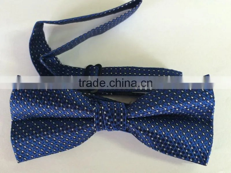 men's 100% silk orange/white/navy bow tie with square and dot design
