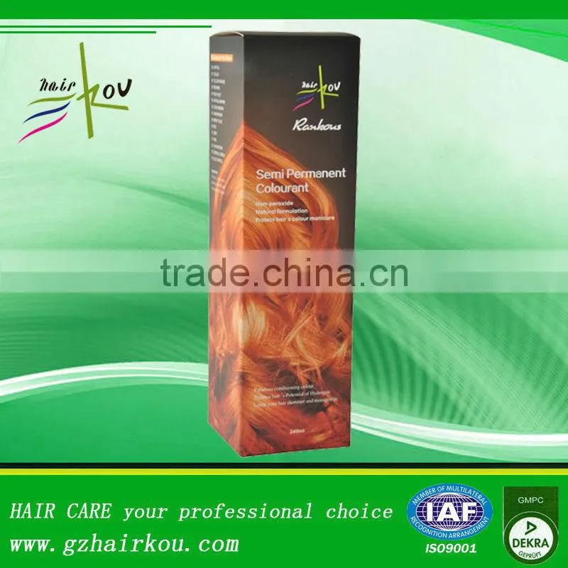 Natural Formulation Non-peroxide Semi Permanent Colourant For Hair Color Cream