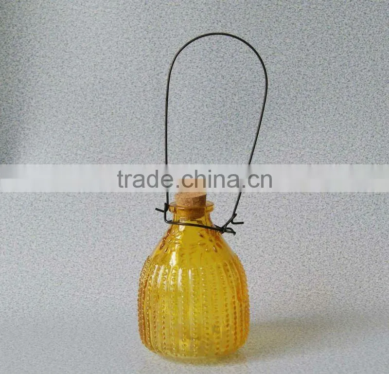 Yellow colored glass wasp catcher