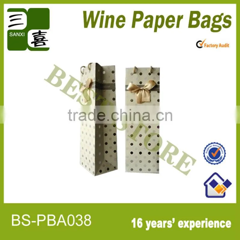 China made art paper bag for wine with good price wholesaler