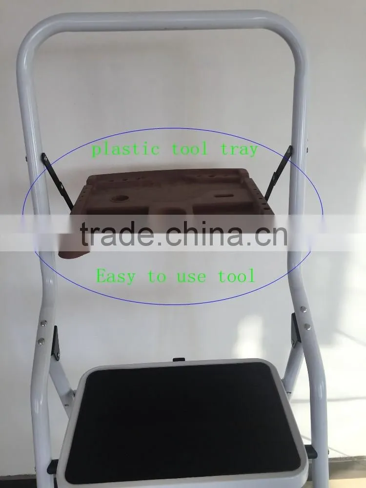 Steel Step Ladder, plastic tool tray, 3-steps