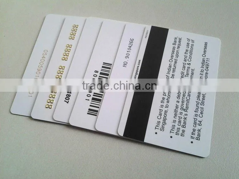 CR80 Hico magnetic Stripe Plastic pvc card for hotel