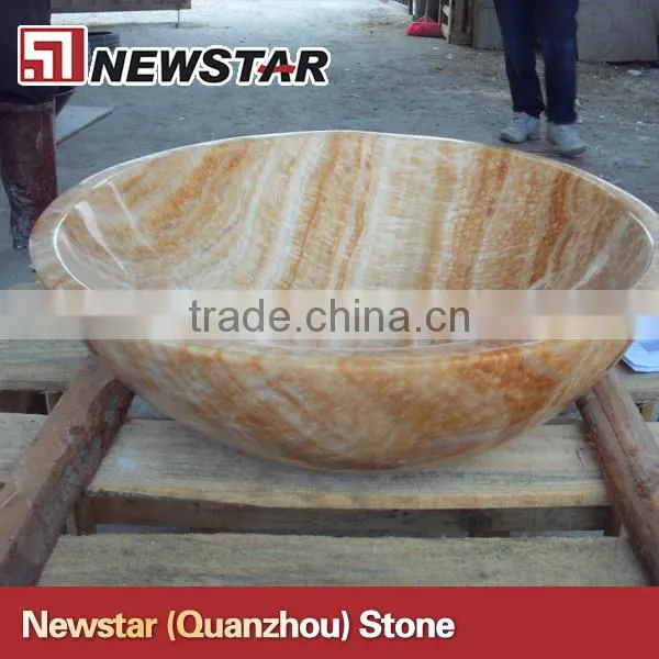 sunny beige marble stone sink