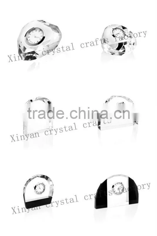 new product! popular crystal glass clock for wedding gift