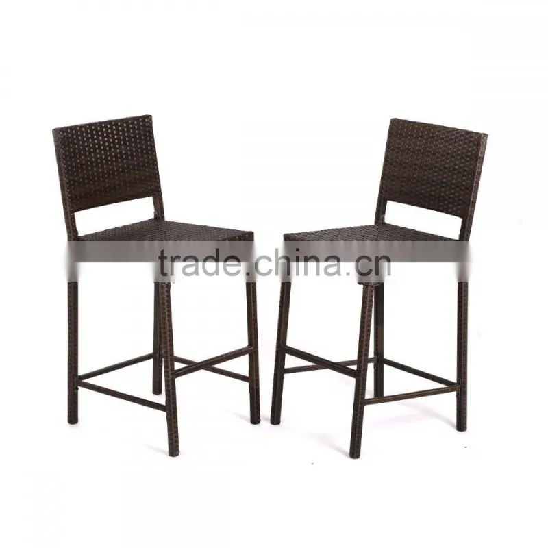 2 Pcs Outdoor All Weather Brown Wicker Chairs