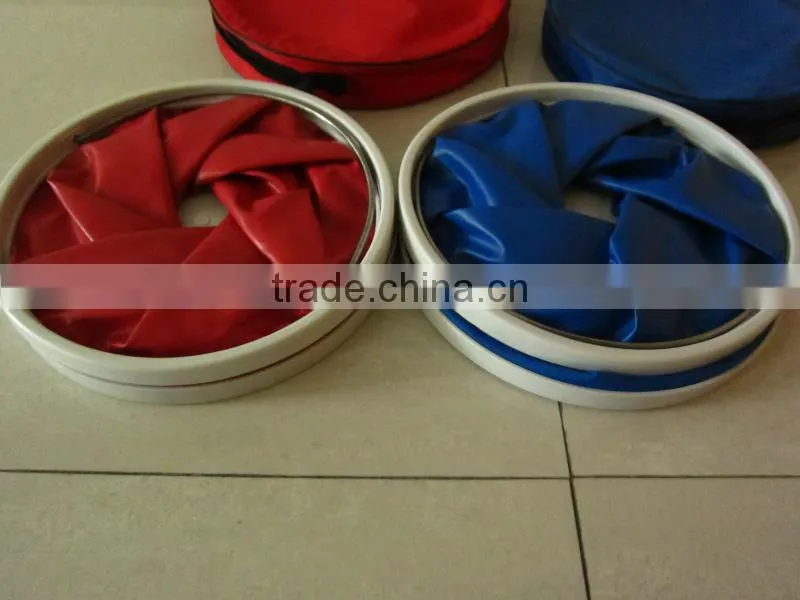 Portable Blue/red water bucket with steel hand