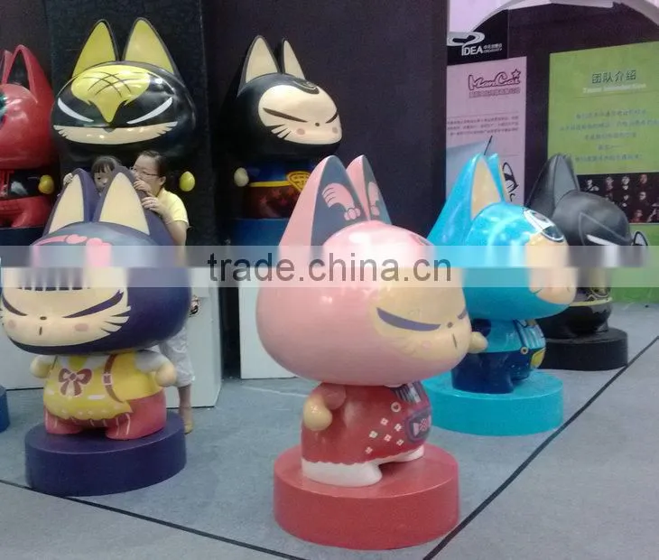 Fiberglass cartoon cat sculpture