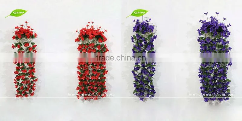 GNW FLV04 customized length plastic artificial flowers vine green leaf hanging vine
