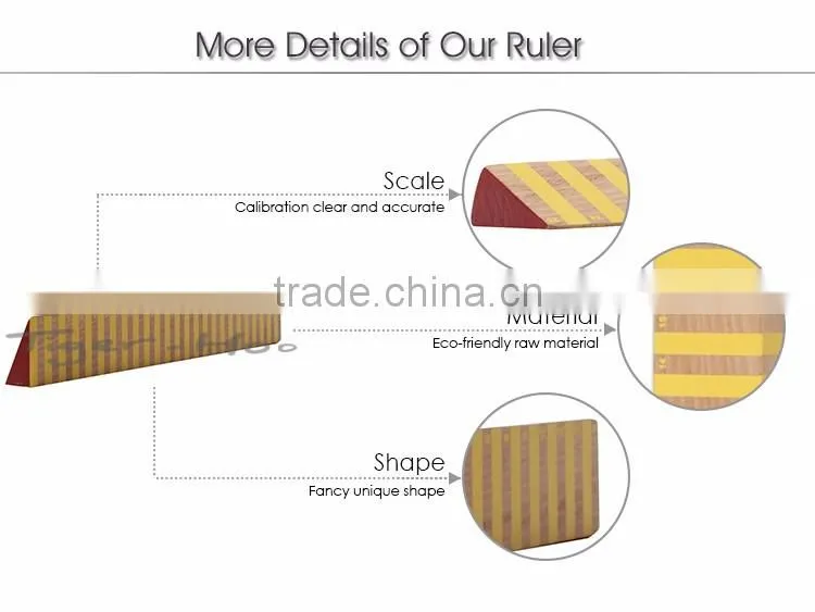 School And Office Use 25cm Fancy Wooden Quilting Ruler