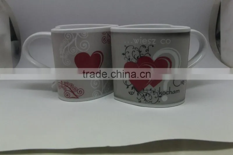 novelty items 11oz heart shaped handle ceramic mug for gift