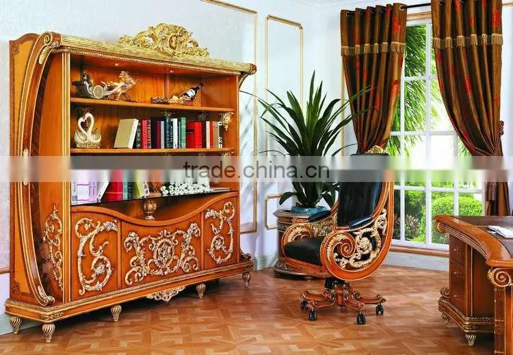 Classic Office Furniture,Antique Hand Carved Office Desk Furniture,Office Desk,Chair,File Cabinet,Book Cabinet (BF08-0263)