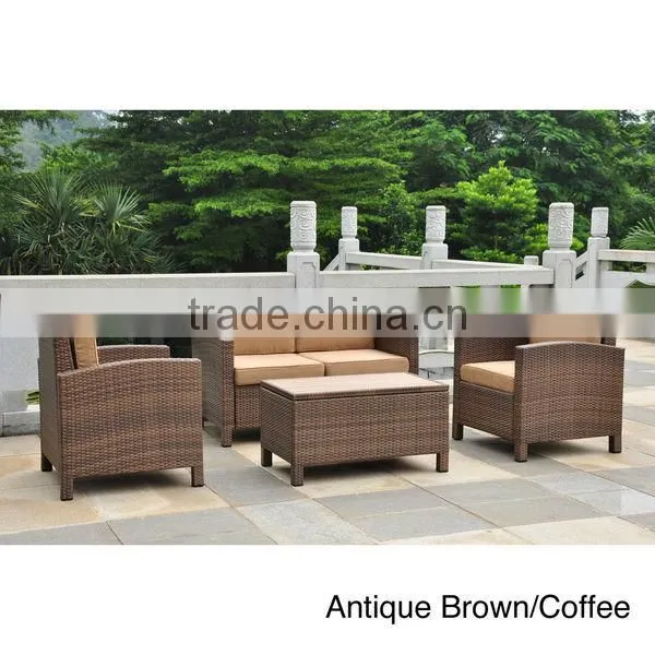 Barcelona Set of 4 Resin Wicker Settee Group