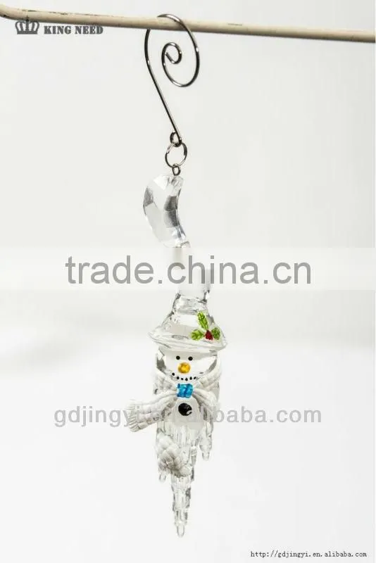 acrylic snowman head icicle Xmas hanging decorations