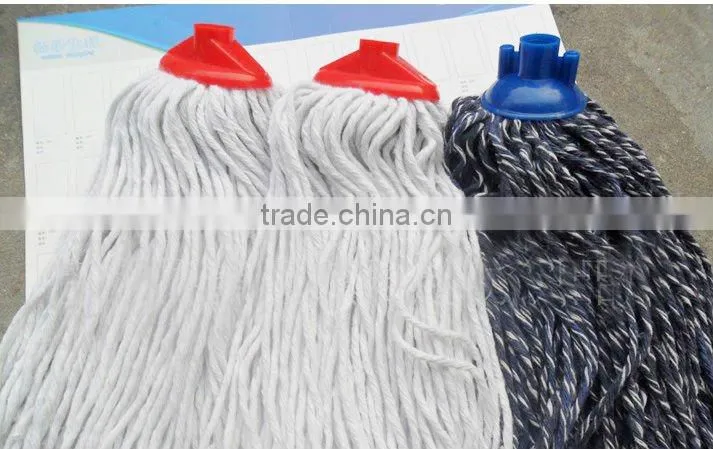 china factory hot selling cotton mops with plastic socket,flat mop head