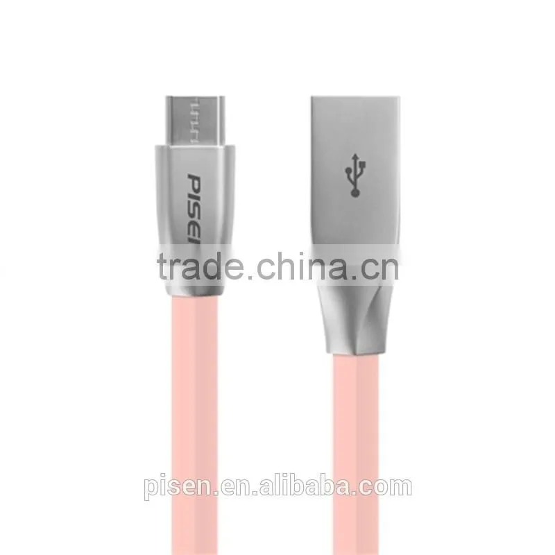 Pisen 1m 3.28ft High Quality Durable Multicolor Double Sides Workable Fast Zinc Alloy Type-C Cable